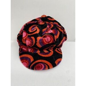 Philly Style Masquerade Flop Hat Velvet Cap Red Black Swirl Stash Pocket Retro